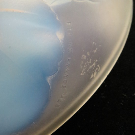 Editions Etling Opalescent Glass Bowl Geraniums